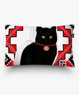 Подушка прямокутна Кіт з орнаментом 