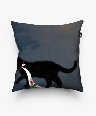 Подушка квадратна Кіт з рушником