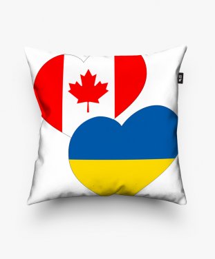 Подушка квадратна Україна та Канада