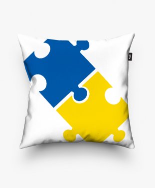 Подушка квадратна Синьо-жовті пазли