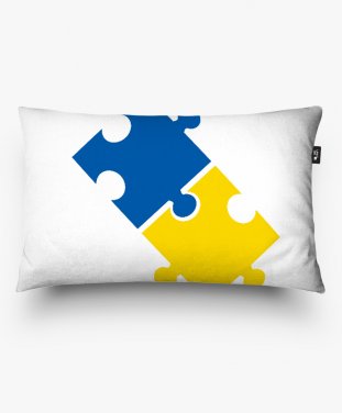 Подушка прямокутна Синьо-жовті пазли