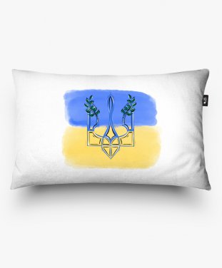 Подушка прямокутна Жовто-блакитний Тризуб України 