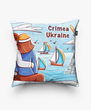 Подушка квадратна Crimea loves Ukraine