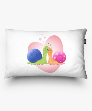 Подушка прямокутна Закохані равлики