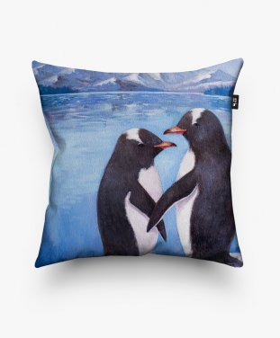Подушка квадратна Два пінгвіна