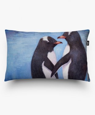 Подушка прямокутна Два пінгвіна