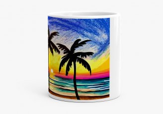 Чашка Пальмово-пляжна пристрасть (вектор)