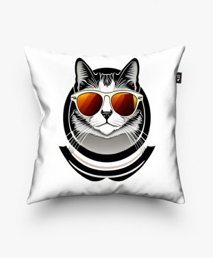 Подушка квадратна Крутий кіт в окулярах