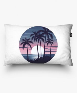 Подушка прямокутна Пальмовий пляж - На заході сонця