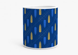 Чашка Патерн "Золота пшениця" синій