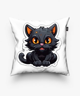 Подушка квадратна Черная кошка