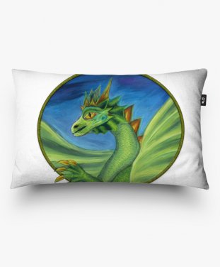 Подушка прямокутна Салатовий дракон