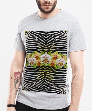 Чоловіча футболка Зебра та орхідея