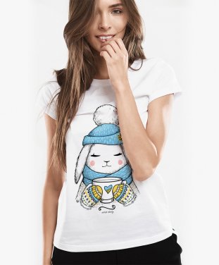 Жіноча футболка Зимовий Зайчик 