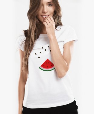 Жіноча футболка Соковитий кавун, скибка та зерна