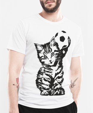 Чоловіча футболка Кошеня з м'ячем (футболіст)
