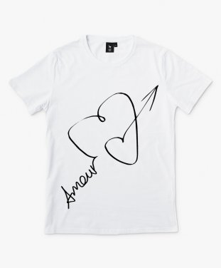 Чоловіча футболка Amour... Heart-shaped curved Cupid's arrow