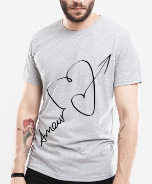 Чоловіча футболка Amour... Heart-shaped curved Cupid's arrow