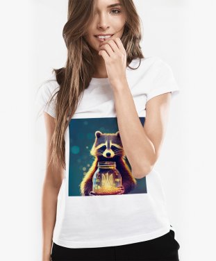 Жіноча футболка Єнот Патріот