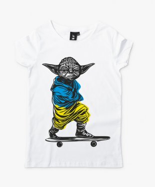 Жіноча футболка Йода на скейті