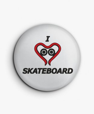 Значок Я люблю скейтборд