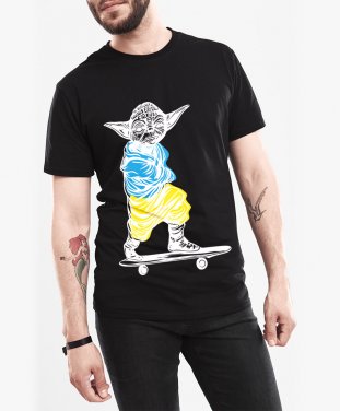 Чоловіча футболка Йода на скейті