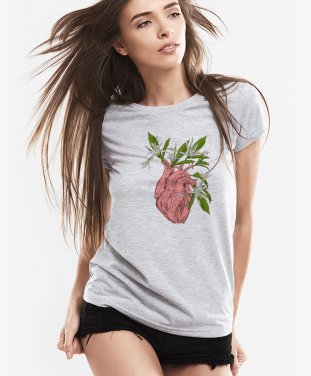 Жіноча футболка Сердце,  квіти