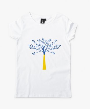Жіноча футболка Синьо-жовте дерево