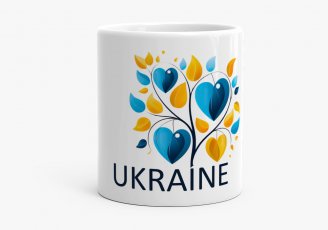 Чашка Ukraina. Дерево Жовто Блакитне Серце