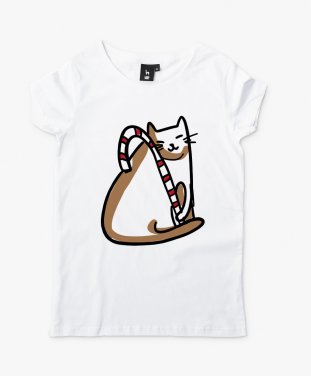 Жіноча футболка Різдвяний котик