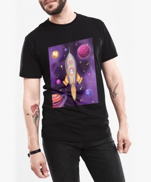 Чоловіча футболка Панда в космосі