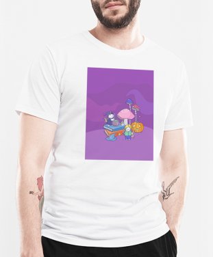 Чоловіча футболка Єдиноріг Чаклун та Грибник у чарівному лісі