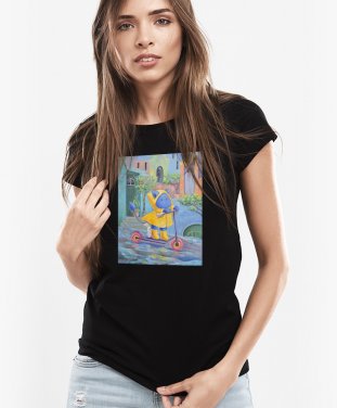 Жіноча футболка Пухнастик та літній дощик