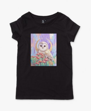Жіноча футболка Маленька Сова із золотим місяцем