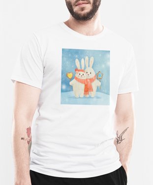 Чоловіча футболка Зимові Кролики