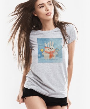 Жіноча футболка Зимові Кролики