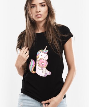 Жіноча футболка Єдиноріг з пончиком