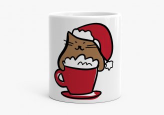 Чашка Різдвяний котик в чашці