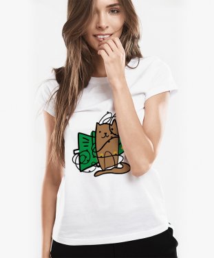 Жіноча футболка Кіт і ялинка