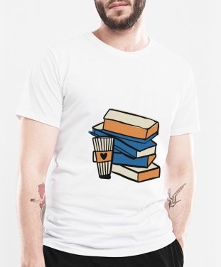Чоловіча футболка Книжки і кава