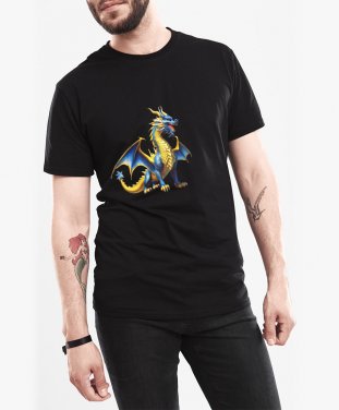 Чоловіча футболка Синьо-жовтий дракон