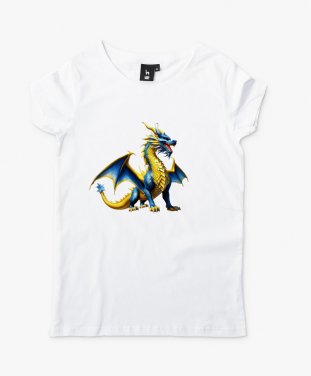 Жіноча футболка Синьо-жовтий дракон