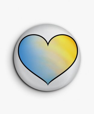 Значок Серце жовто-блакитне