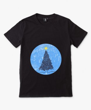 Чоловіча футболка Christmas trees in the blue sky