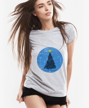 Жіноча футболка Christmas trees in the blue sky