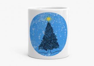 Чашка Christmas trees in the blue sky