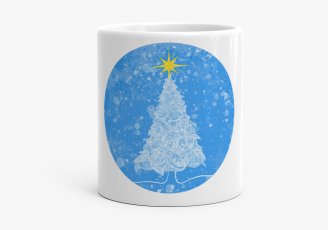 Чашка Snowy Christmas trees in the blue sky