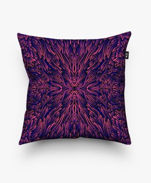 Подушка квадратна Trippy colorful fractal mandala