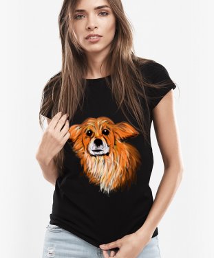Жіноча футболка Dog Juck looking friendly