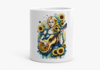 Чашка Дівчина українка, грає на гітарі